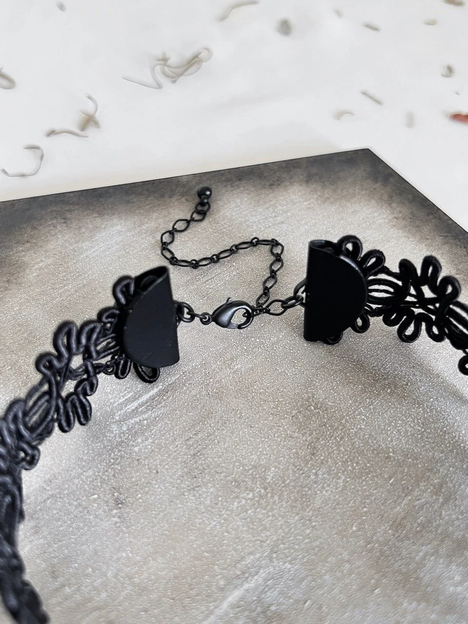 Black Loopy Lace Choker - Wide Victorian Gothic Ribbon Collar